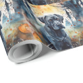 Halloween Cane corso met pompoenen eng Cadeaupapier (Rol Hoek)