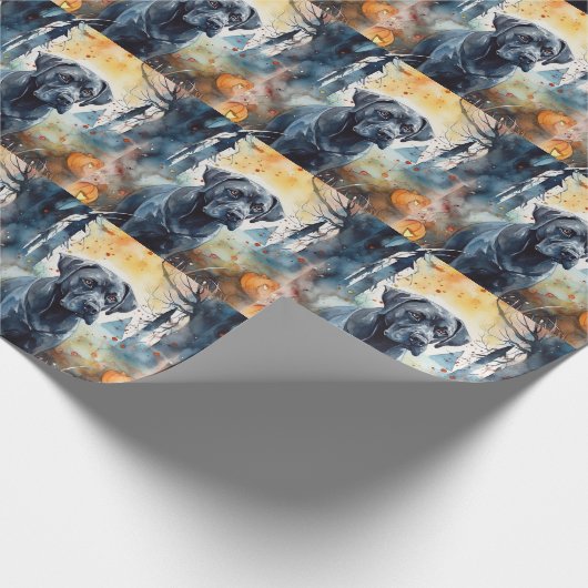 Halloween Cane corso met pompoenen eng Cadeaupapier (Hoek)