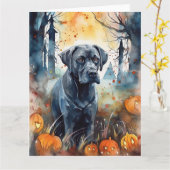 Halloween Cane corso met pompoenen eng Kaart (Gele Bloem)