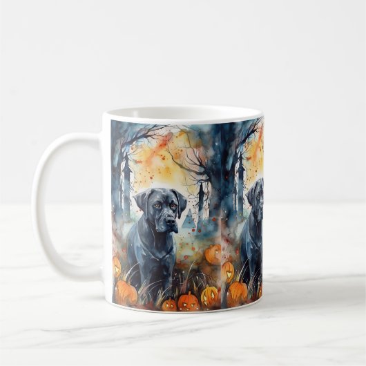 Halloween Cane Corso Met Pompoenen Eng Koffiemok (Links)