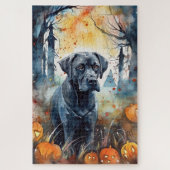Halloween Cane corso met pompoenen eng Legpuzzel (Verticaal)