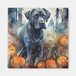 Halloween Cane corso met pompoenen eng Magneet