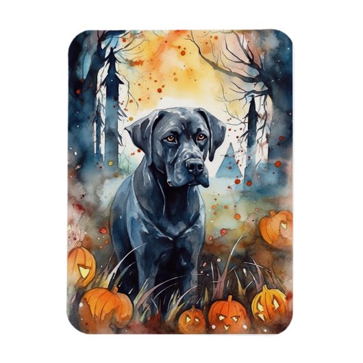 Halloween Cane corso met pompoenen eng Magneet (Verticaal)