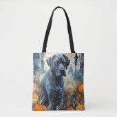 Halloween Cane corso met pompoenen eng Tote Bag (Voorkant)