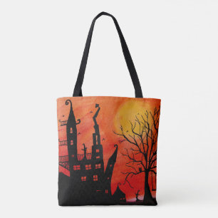 Halloween-Canvas tas in haunted House