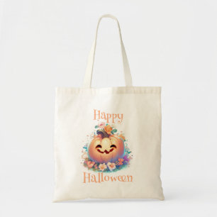 Halloween Canvas tas Leuke Pompoen Happy Halloween