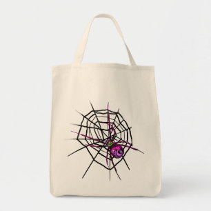 Halloween Canvas tas met spin en web