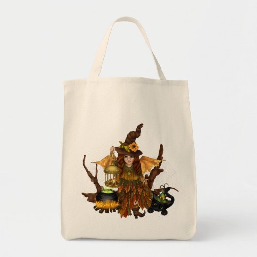 "Halloween Canvas tas met Woodland Fairy" (Voorkant)