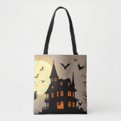 Halloween Canvas tas – Minimal "BOO" Spooky Design (Voorkant)