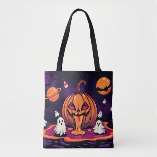 Halloween Canvas tas - Vriendelijke Trick-or-Treat (Voorkant)