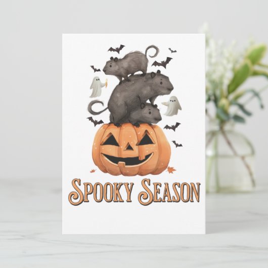 Halloween Capibara Kaart (Staand voorkant)