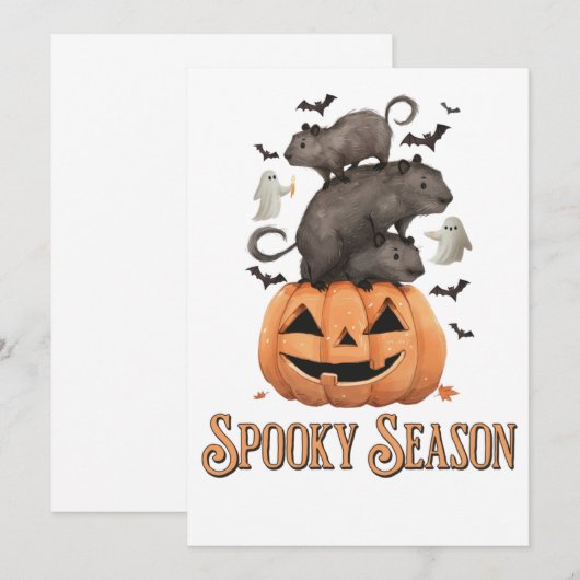 Halloween Capibara Kaart (Voorkant / Achterkant)