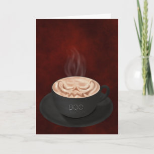 Halloween Cappuccino Art Jack-o-lantern Kaart