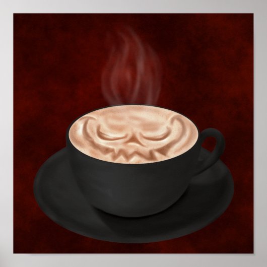 Halloween Cappuccino Art Jack-o-lantern Poster (Voorkant)