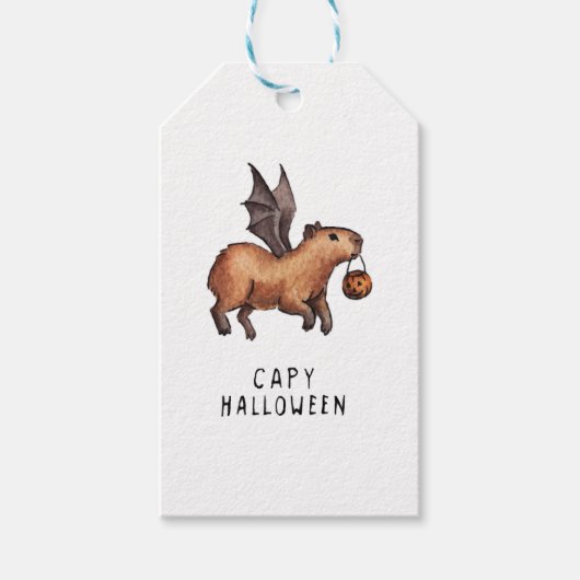 Halloween Capybara Cadeaulabel (Voorkant)