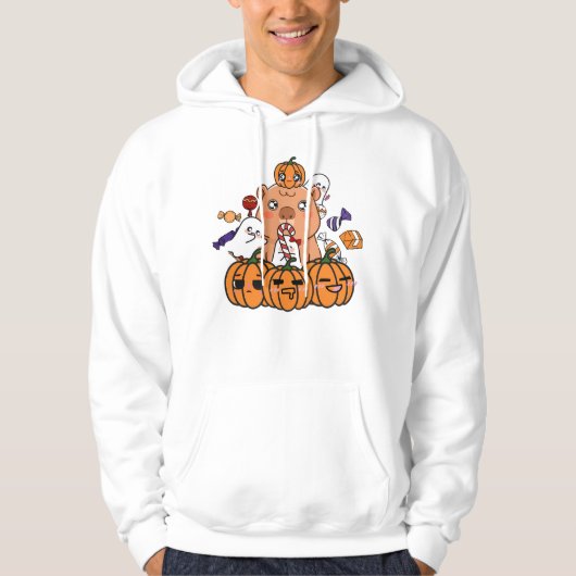 Halloween Capybara - Pompoen & Snoepfeest Hoodie (Voorkant)