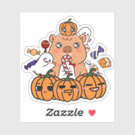 Halloween Capybara - Pompoen & Snoepfeest Sticker