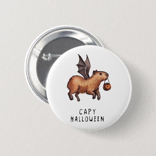 Halloween Capybara Ronde Button 5,7 Cm (Voorkant /achterkant)