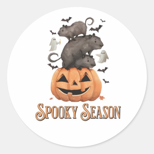 Halloween Capybara Ronde Sticker (Voorkant)