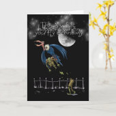 Halloween card with vulture and zombie humor kaart (Gele Bloem)