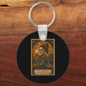 Halloween Cardiac Sonographer Tarot Card Skeleton Sleutelhanger (Voorkant)