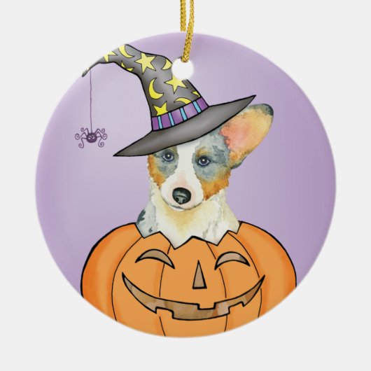 Halloween Cardigan Welsh Corgi Keramisch Ornament (Voorkant)