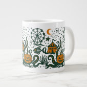 Halloween carnaval onder de oceaan grote koffiekop (Voorkant rechts)