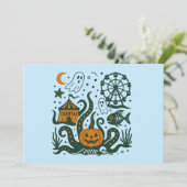 Halloween carnaval onder de oceaan kaart (Staand voorkant)