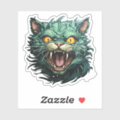 Halloween Cartoon Enge Groene Zombie Cat Sticker (Vel)