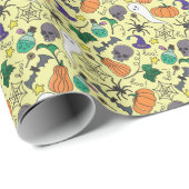 Halloween Cartoon: Levendig patroon Cadeaupapier (Rol Hoek)