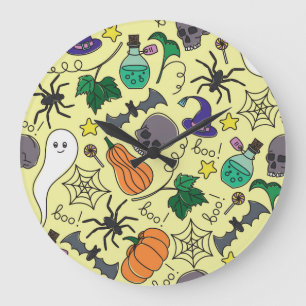 Halloween Cartoon: Levendig patroon Grote Klok