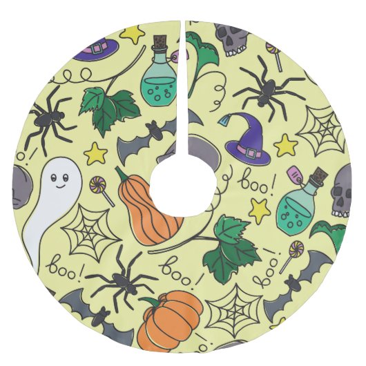 Halloween Cartoon: Levendig patroon Kerstboom Rok (Voorkant)