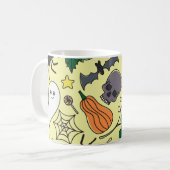 Halloween Cartoon: Levendig patroon Koffiemok (Voorkant links)