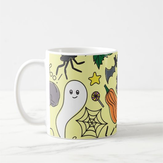 Halloween Cartoon: Levendig patroon Koffiemok (Links)