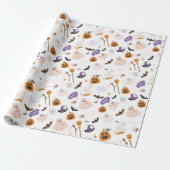 Halloween Cartoon Pattern Cadeaupapier (Uitgerold)