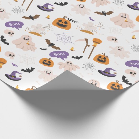 Halloween Cartoon Pattern Cadeaupapier (Hoek)