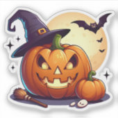 Halloween cartoon pompoen sticker (Voorkant)