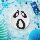 Halloween Cartoon Screaming Ghost Face Papieren Bordje (Feest)