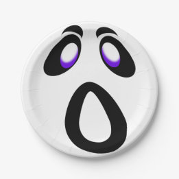 Halloween Cartoon Screaming Ghost Face Papieren Bordje