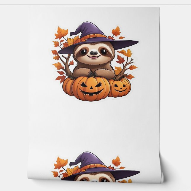 Halloween Cartoon Sloth Classic T-shirt Behang (Afrollen)