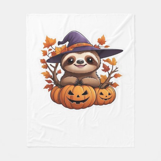 Halloween Cartoon Sloth Classic T-shirt Fleece Deken (Voorkant)