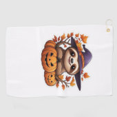 Halloween Cartoon Sloth Classic T-shirt Golfhanddoek (Horizontaal)