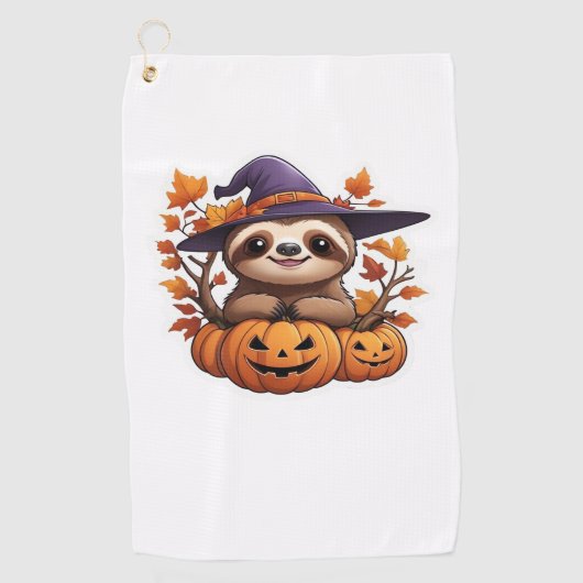 Halloween Cartoon Sloth Classic T-shirt Golfhanddoek (Voorkant)