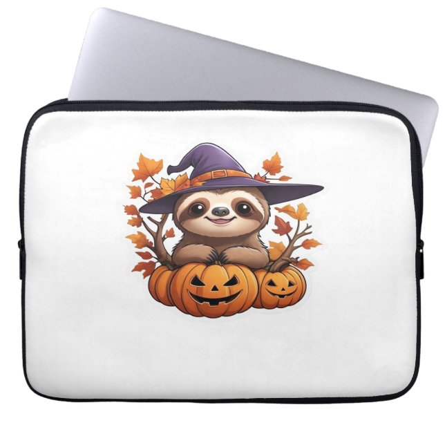 Halloween Cartoon Sloth Classic T-shirt Laptop Sleeve (Voorkant)