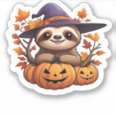Halloween Cartoon Sloth Classic T-shirt Sticker (Voorkant)