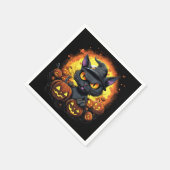 Halloween Cartoon Spooky Witch Cat Servet (Hoek)
