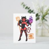 Halloween Cartoon Succubus - Donker en speels Briefkaart (Staand voorkant)
