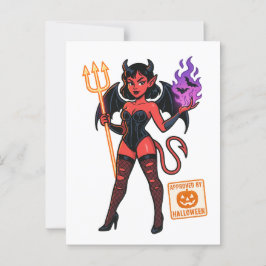 Halloween Cartoon Succubus - Donker en speels Briefkaart