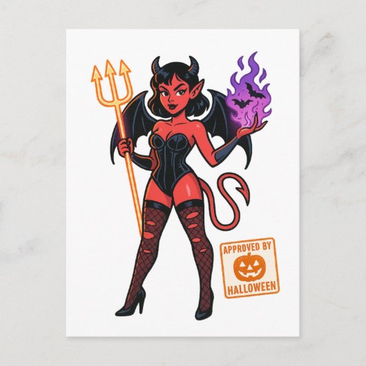 Halloween Cartoon Succubus - Donker en speels Briefkaart (Voorkant)