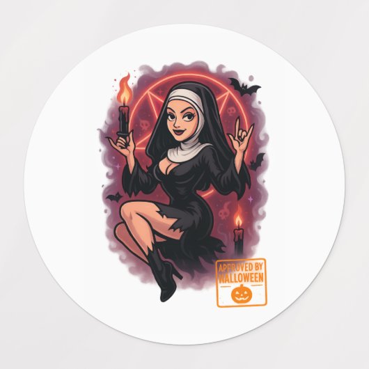 Halloween Cartoon Succubus - Donker en speels Labels (Design 2)